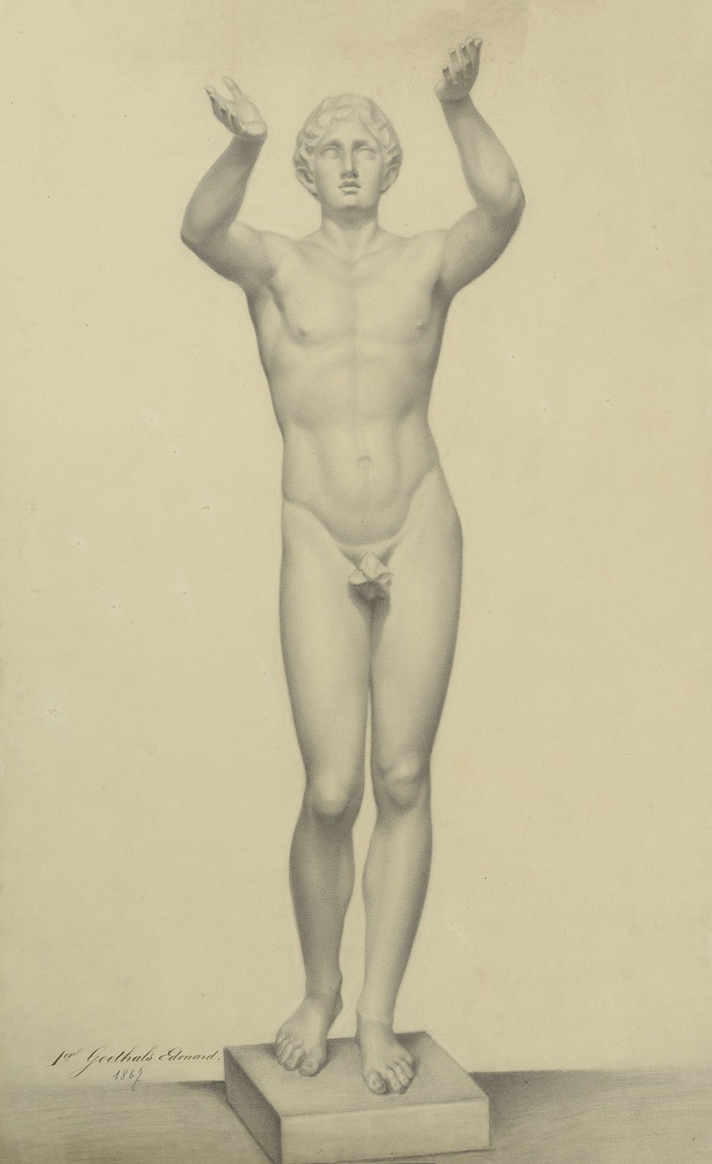 Young male nude by Edouard Goethals, 1867 — digital art print download