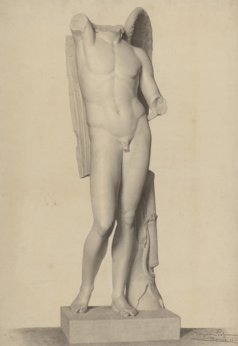 Academic study after a sculpture: Farnese Eros — Eugène Jean Copman