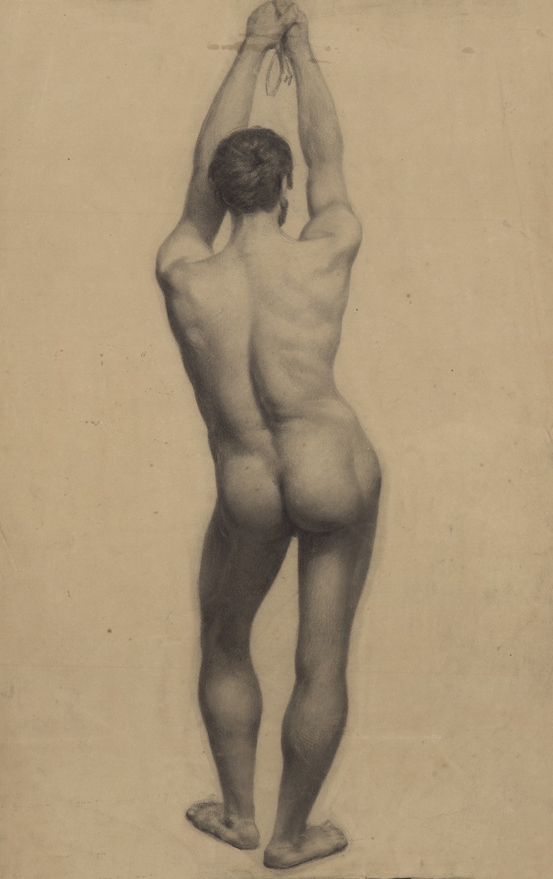 Male nude seen from the back — Félix de Vigne