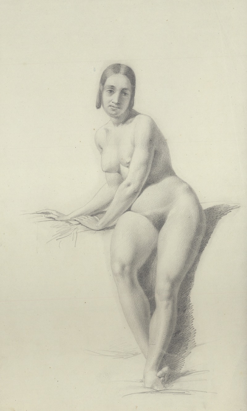 Seated female nude by Феликс де Винь — digital art print download