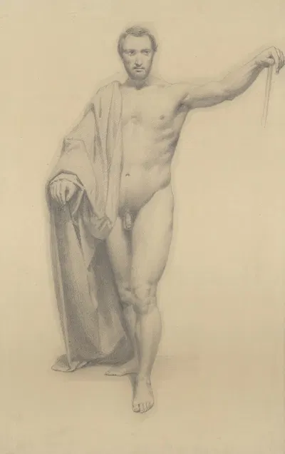 Standing male nude by Феликс де Винь — digital art print download