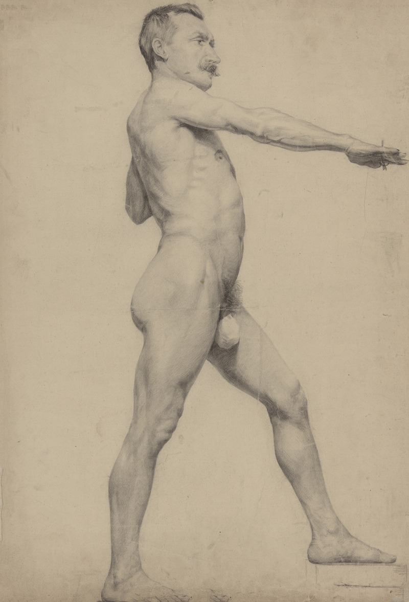 Standing male nude by Florimond Aerts, 1892-1899 — digital art print download