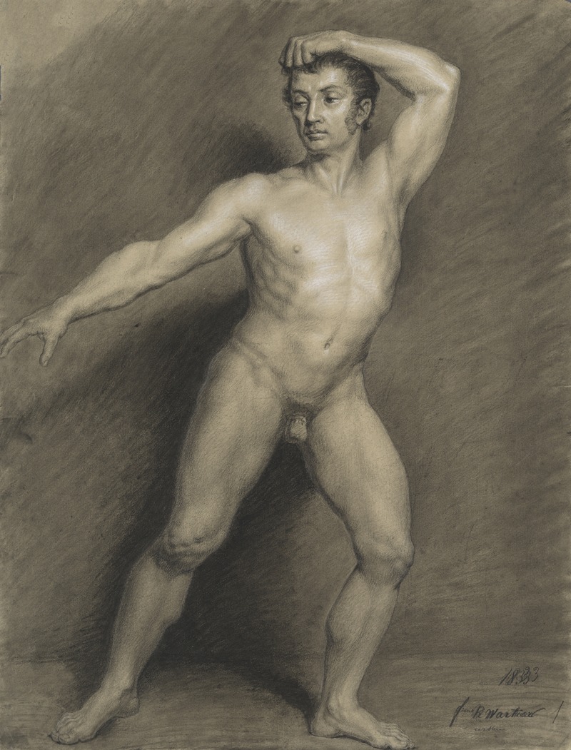 Academic life drawing study: standing male nude — Franciscus Quartier