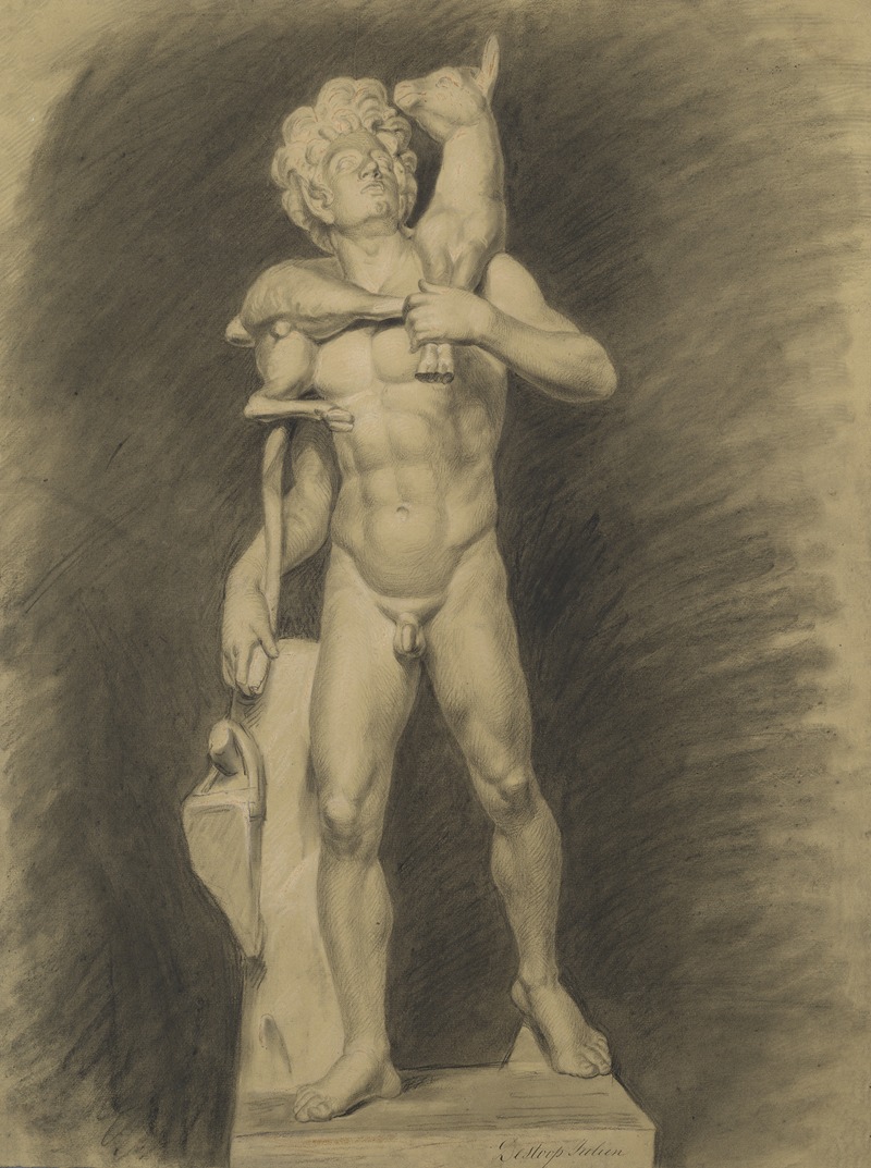 Faun with kid by Henri Julien De Stoop, 1847 — digital art print download