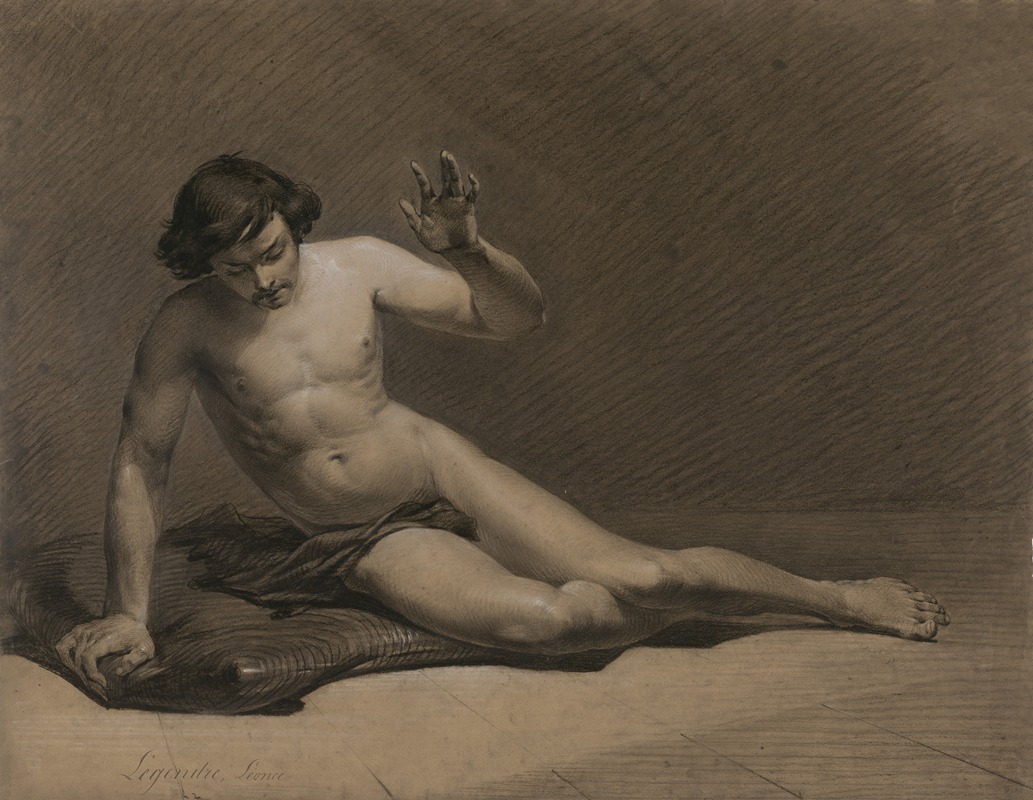 Reclining male nude — Henri Verstraete