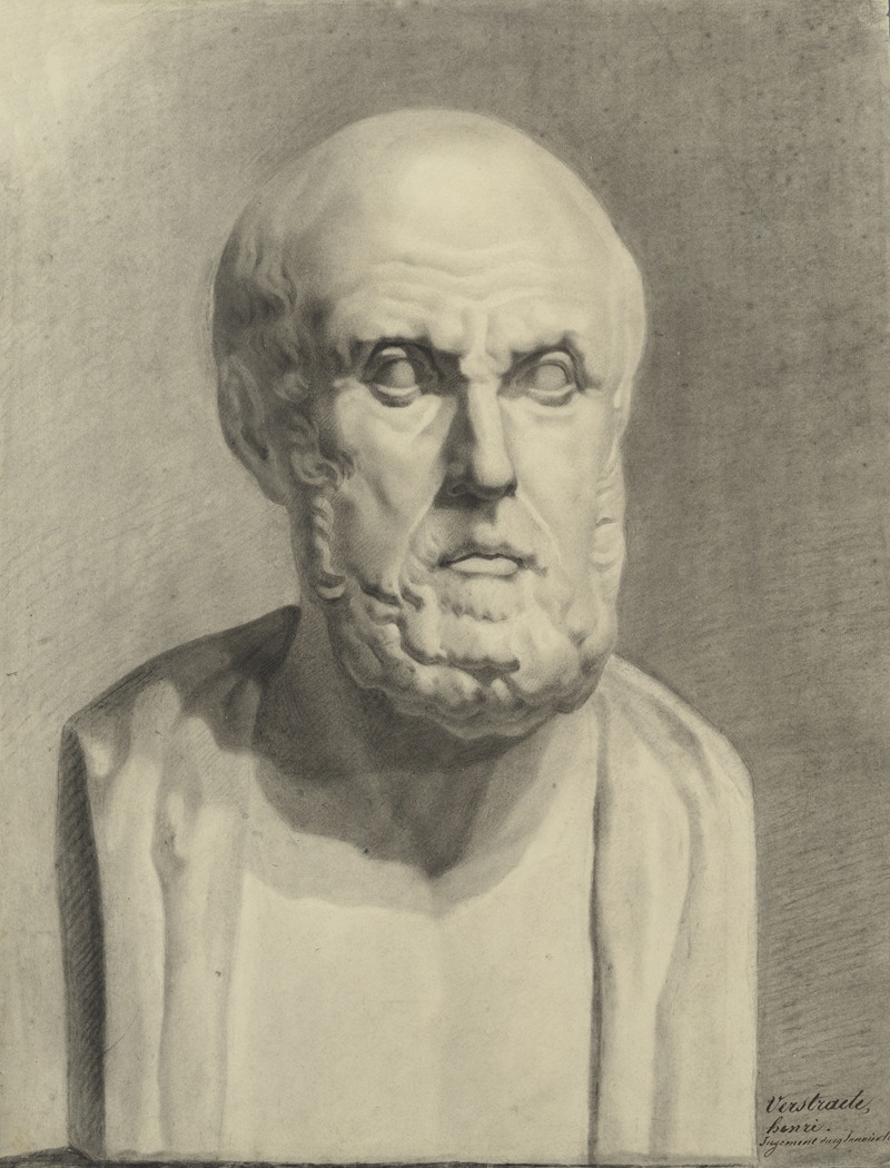 Bust of Hippocrates by Henri Verstraete, 1851 — digital art print download