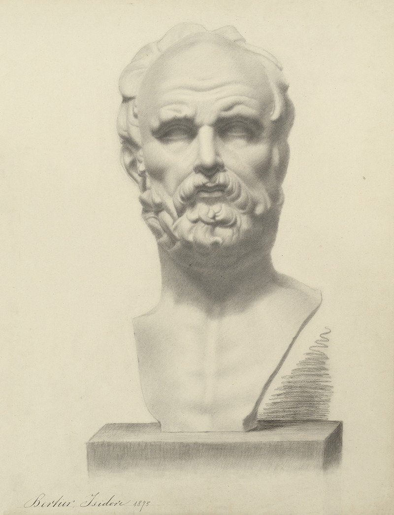 Bust of a man by Isidoor Bertier, 1875 — digital art print download