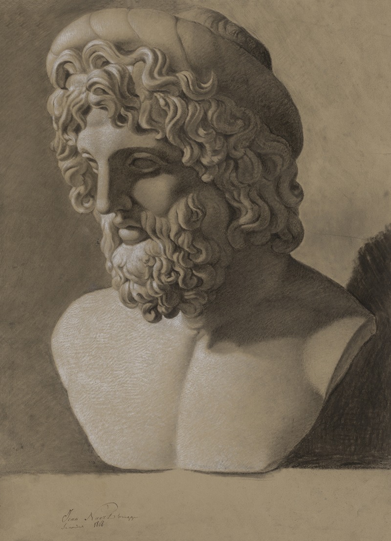 Bust of Asclepius by Jean Naert, 1818 — digital art print download