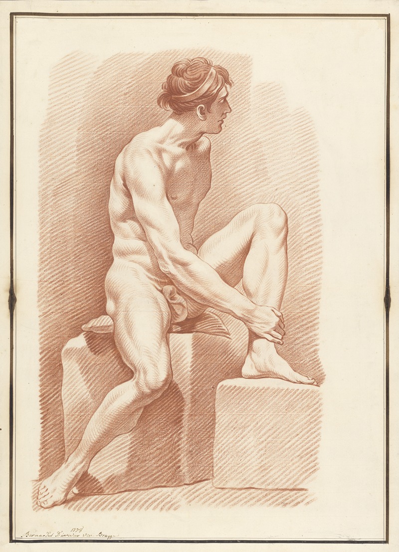 Seated male nude — Жан-Бернар Дювивье
