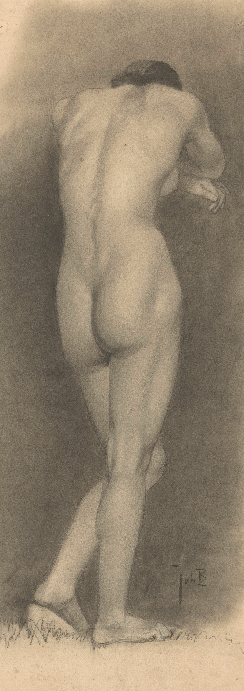 Male nude, half-length, looking down by Йохан Бракенсик — digital art print download
