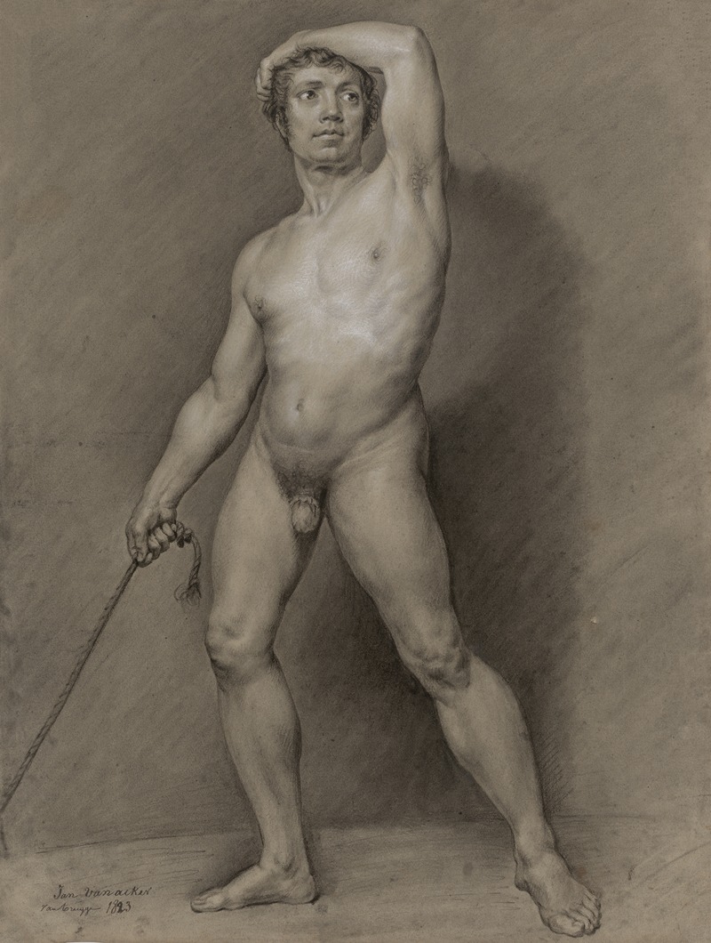 Standing male nude by Johannes Baptista van Acker, 1823 — digital art print download