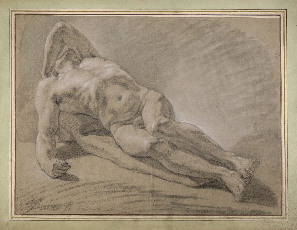Reclining male nude — Жозеф Бенуа Сюве