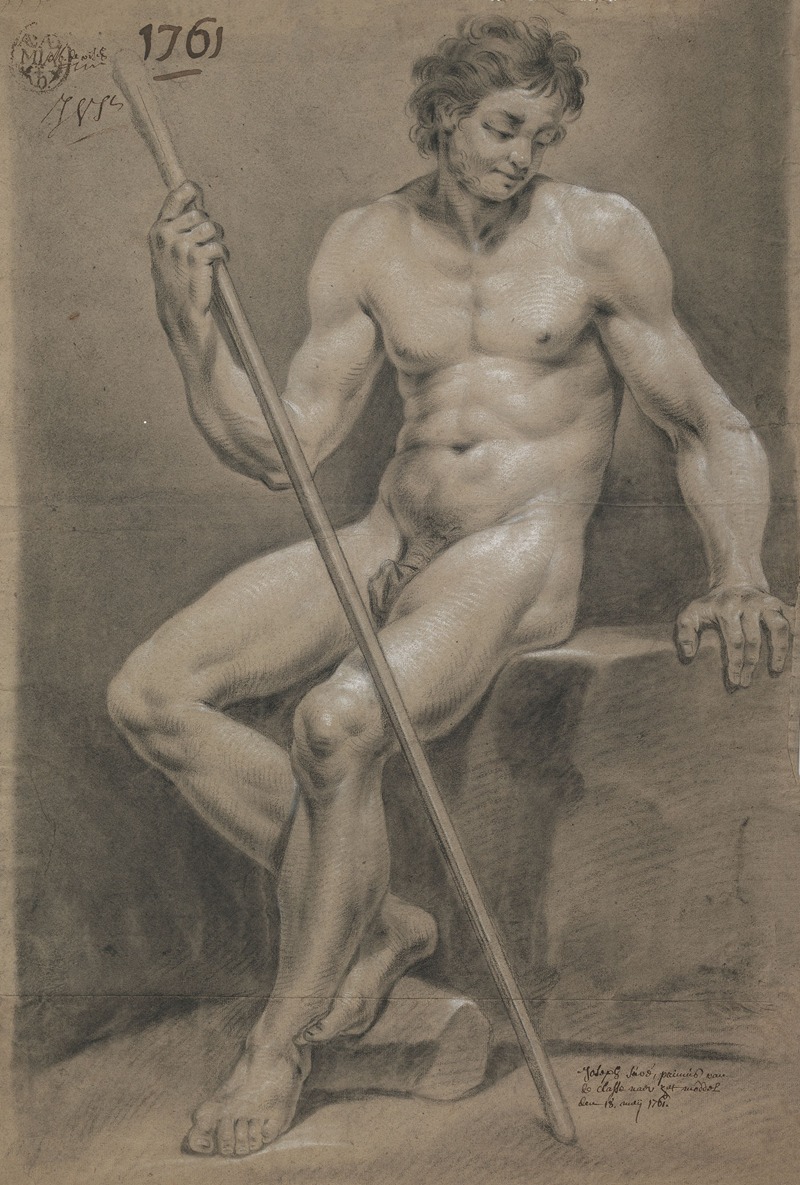 Seated male nude — Жозеф Бенуа Сюве