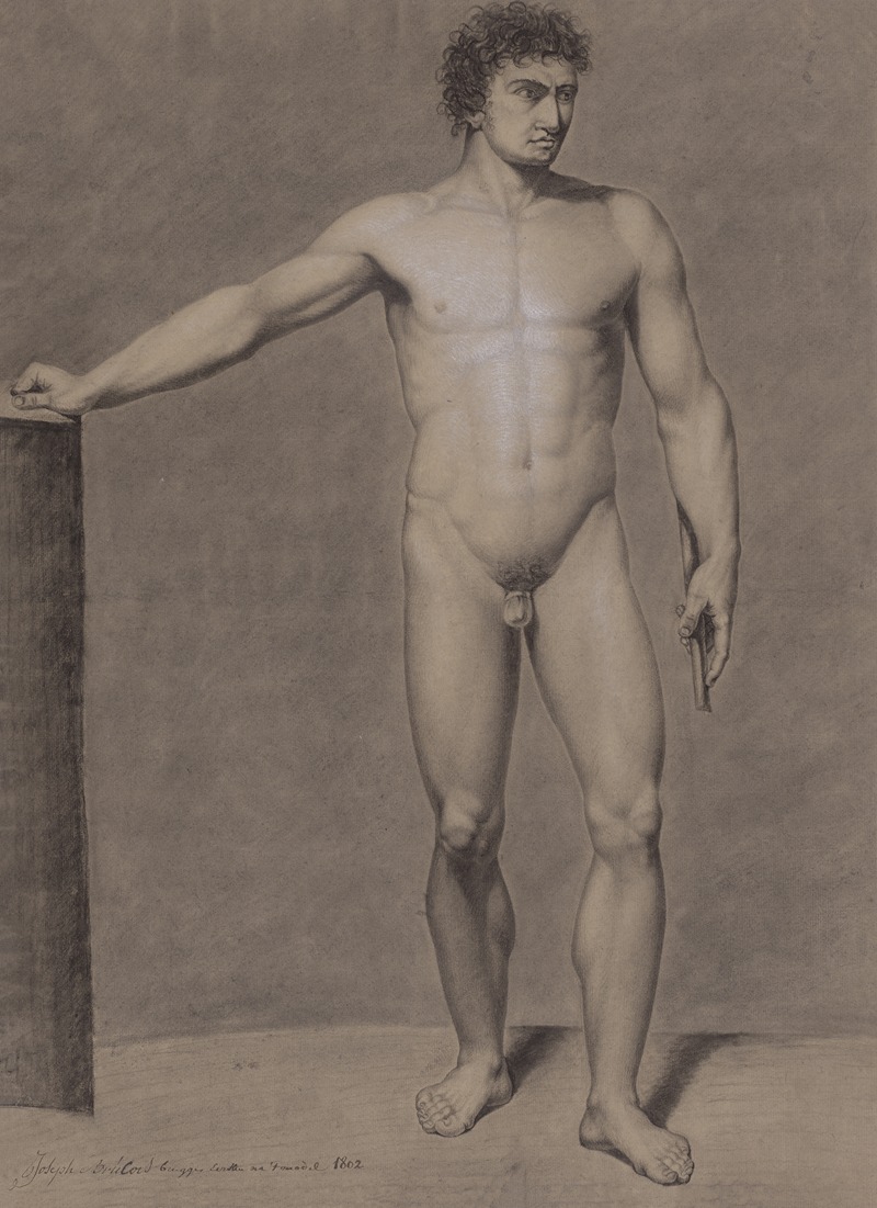 Standing male nude by Joseph Brulois, 1802 — digital art print download
