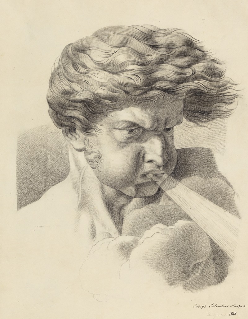 Bust of a blowing man, Aeolus — Joseph Salembier
