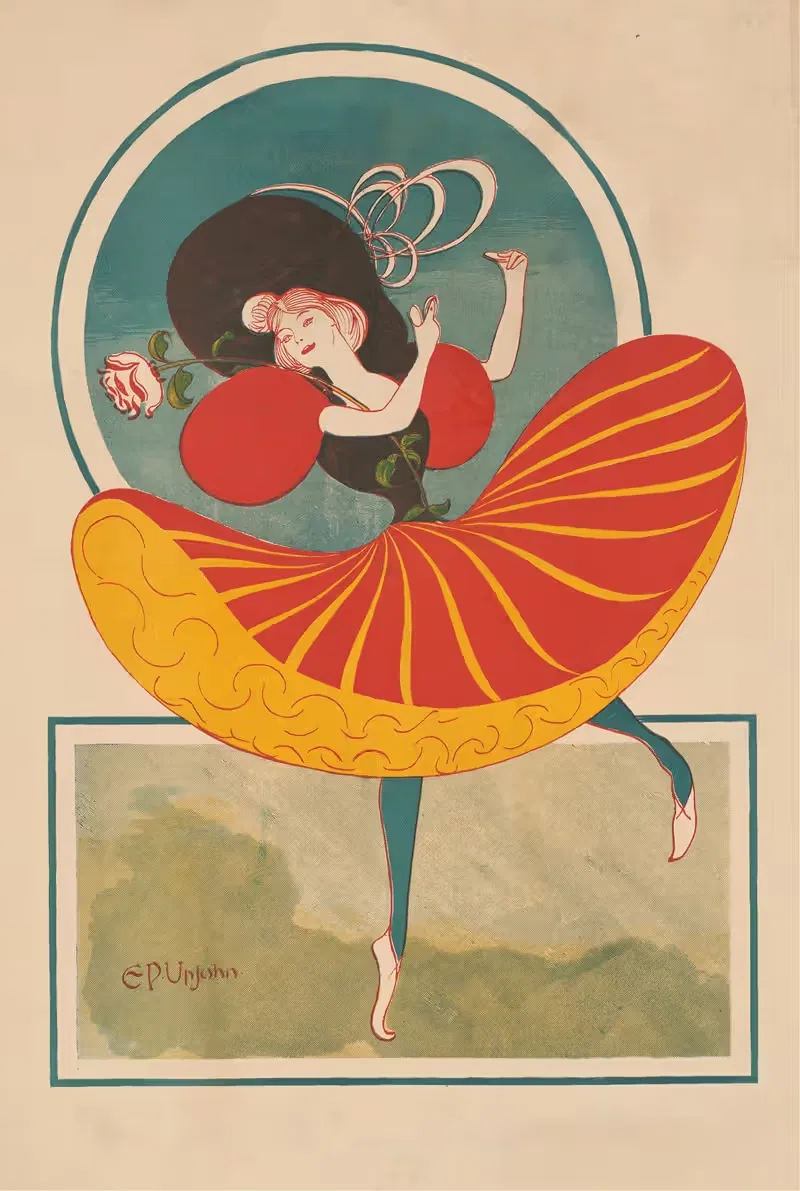 Женщина с розой by Э. П. Апджон, 1895 — digital art print download