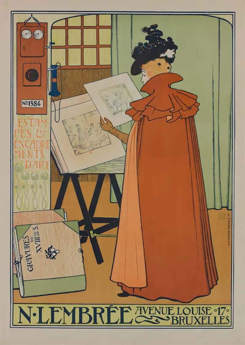 Плакат для галереи Лембрэ by Тео ван Риссельберге, 1897 — digital art print download
