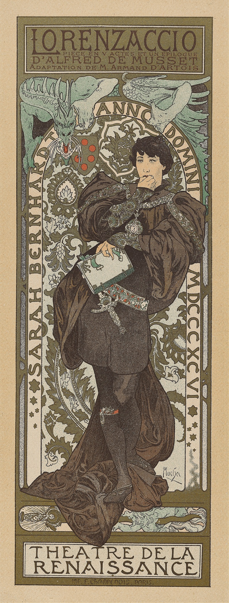 Lorenzaccio by Альфонс Муха, 1896-1900 — digital art print download