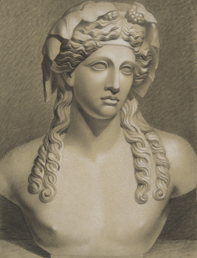 Bust of Dionysus by Louis Rakelboom, 1827 — digital art print download