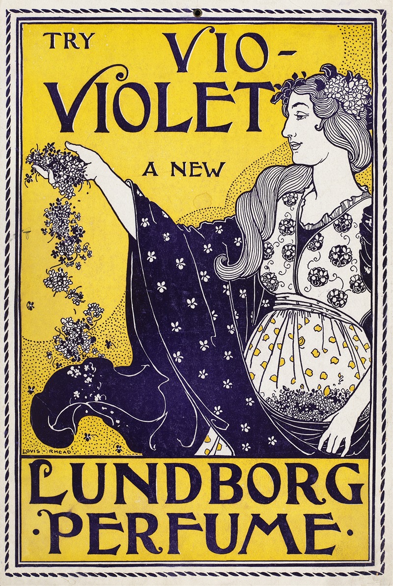 A woman holds flowers — Louis Rhead