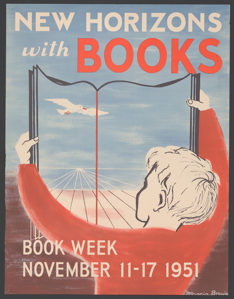 New horizons with books by Marcia Brown, 1951 — digital art print download