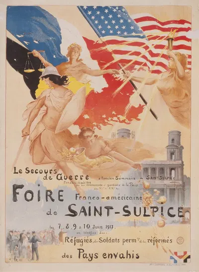 Foire France-Américaine de Saint-Sulpice. Le Secours de Guerre by Maurice Romberg, 1917 — digital art print download