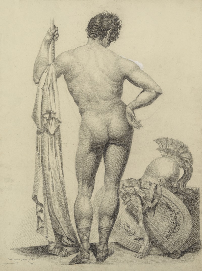 Soldier at rest, seen from behind by Pièrre Denis, 1838 — digital art print download