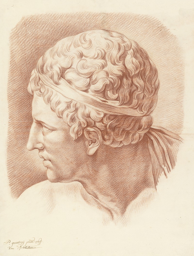 Bust of a man by Pieter Jacob Questroy, 1786 — digital art print download