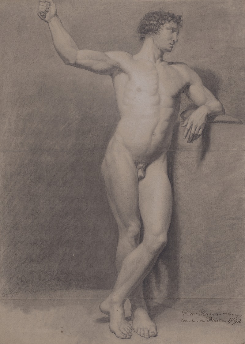 Standing male nude by Pieter Ramaut, 1792 — digital art print download