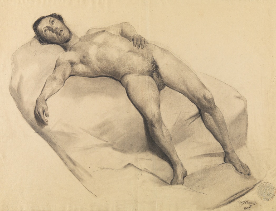 Reclining male nude — Théodore-Joseph Canneel
