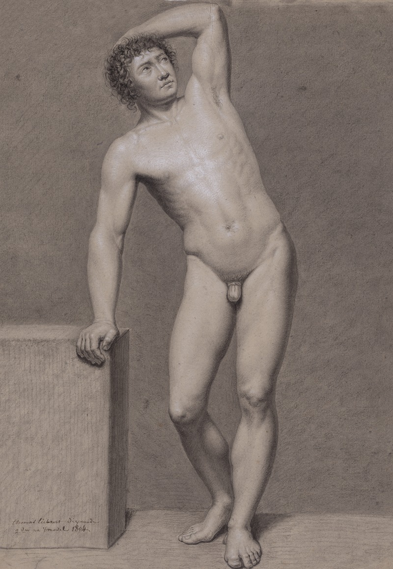 Standing male nude by Thomas Joseph Liebaert, 1804 — digital art print download