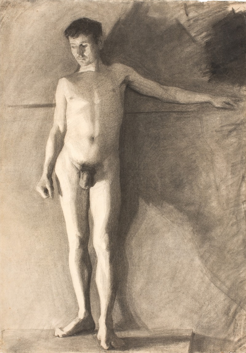 Standing male model by Вильгельм Хаммерсхой — digital art print download