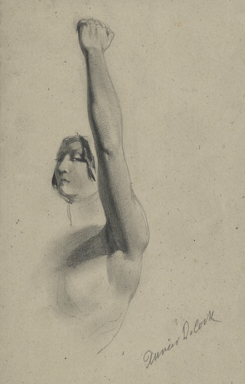 Academic female nude with raised arm — Xavier de Cock