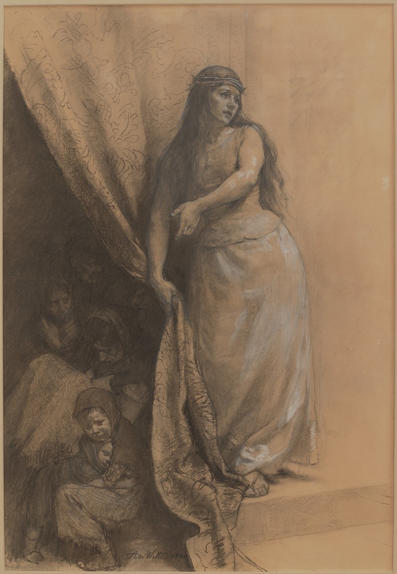 The Curtain (Le rideau) by Адриен де Витте, 1890 — digital art print download