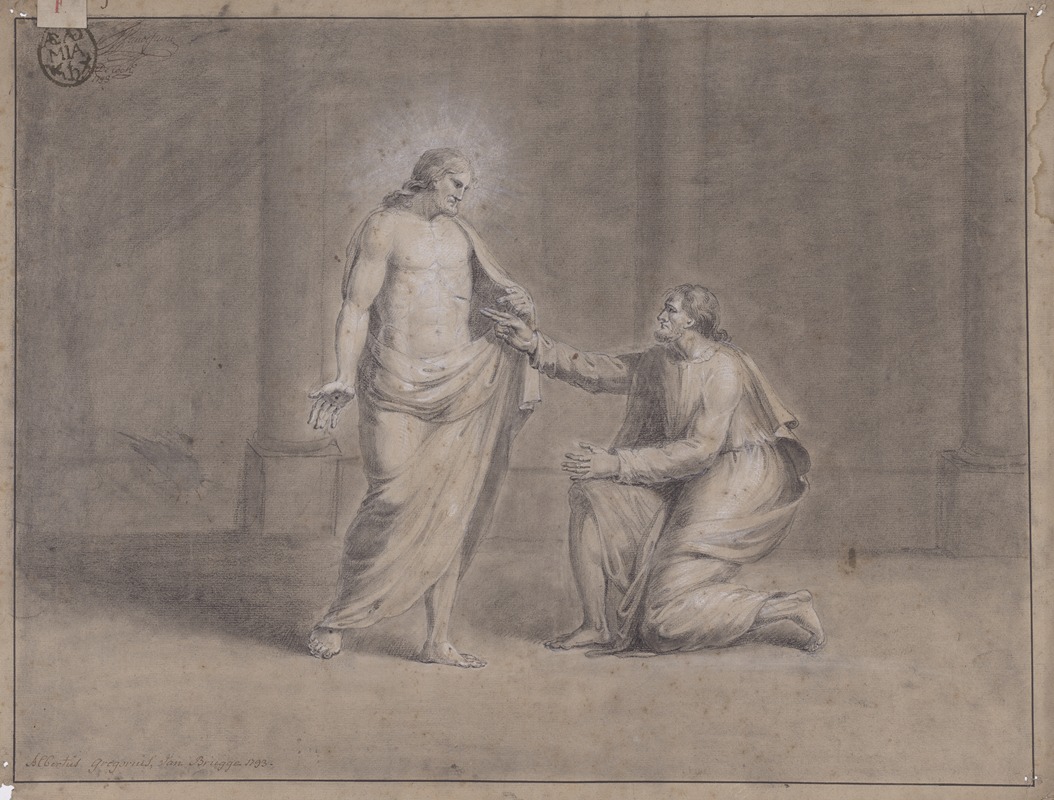 Academic composition study; The incredulity of Thomas by Albert Gregorius, 1793 — digital art print download