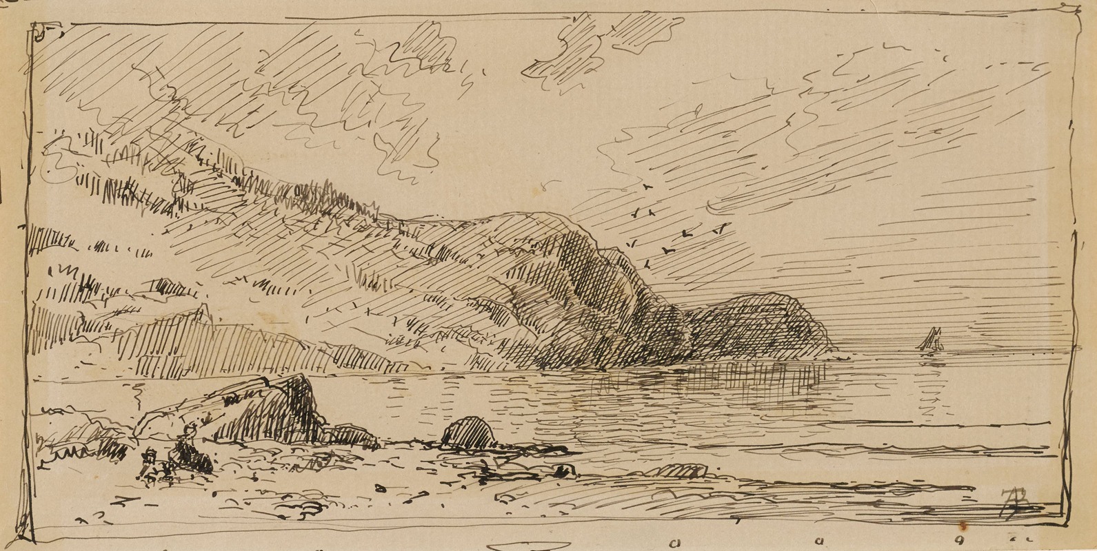 Coastal Scene by Альфред Томпсон Брайчер, c. 1875 — digital art print download