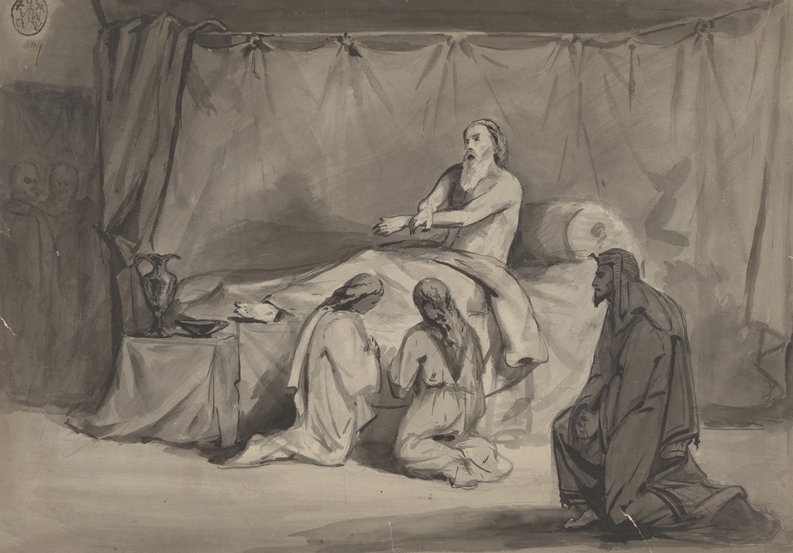 Academic composition study; Jacob blesses Joseph's sons by Аноним, 1881 — digital art print download