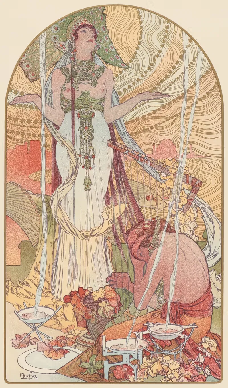Заклинание (Саламбо) by Альфонс Муха, 1897 — digital art print download