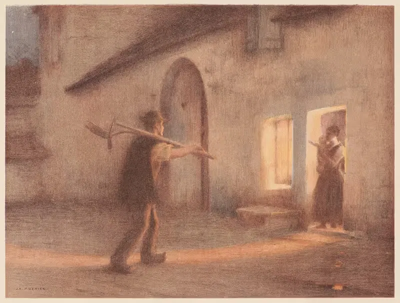 Возвращение с полей by Жюль Алексис Мюнье — digital art print download