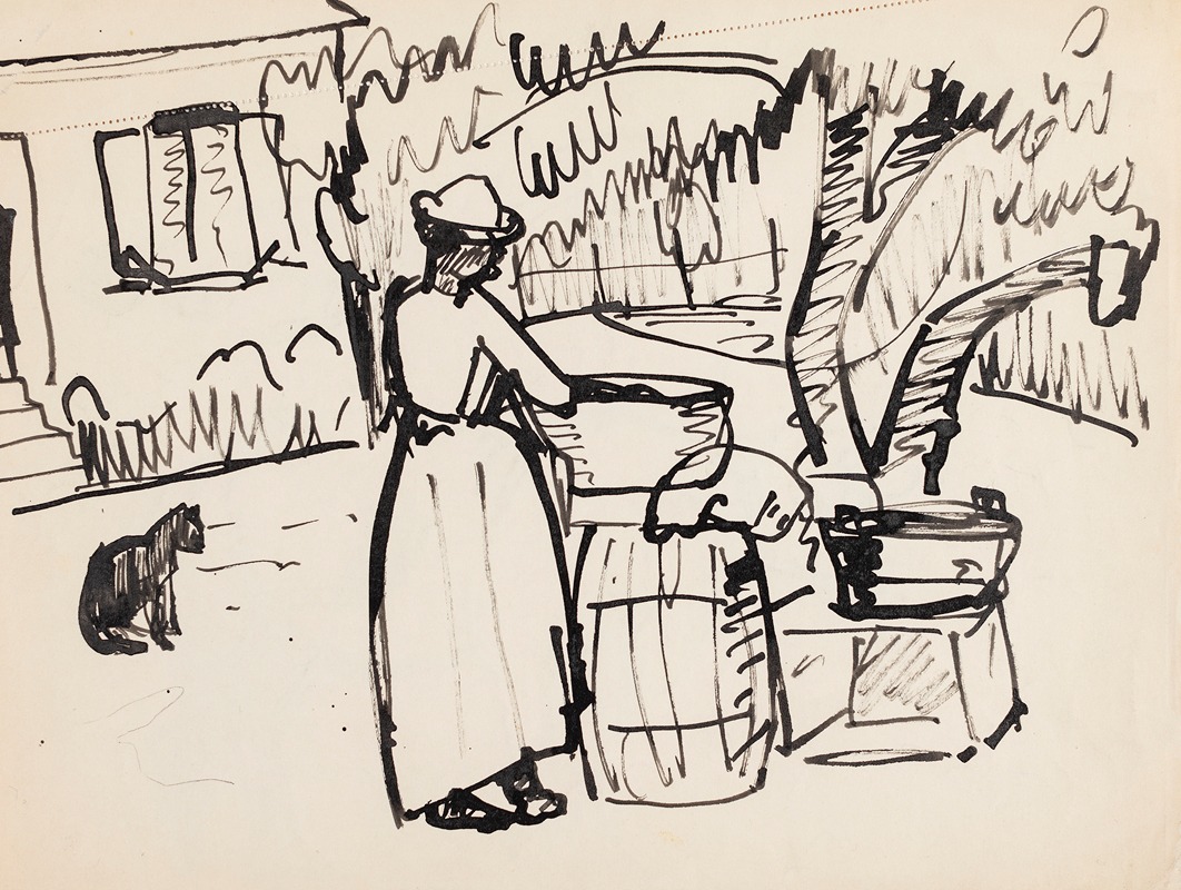 A woman washing clothes — Астрид Хольм