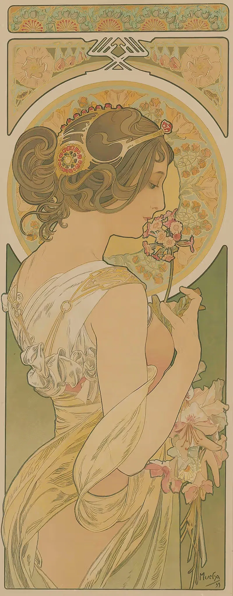Примула by Альфонс Муха, 1899 — digital art print download