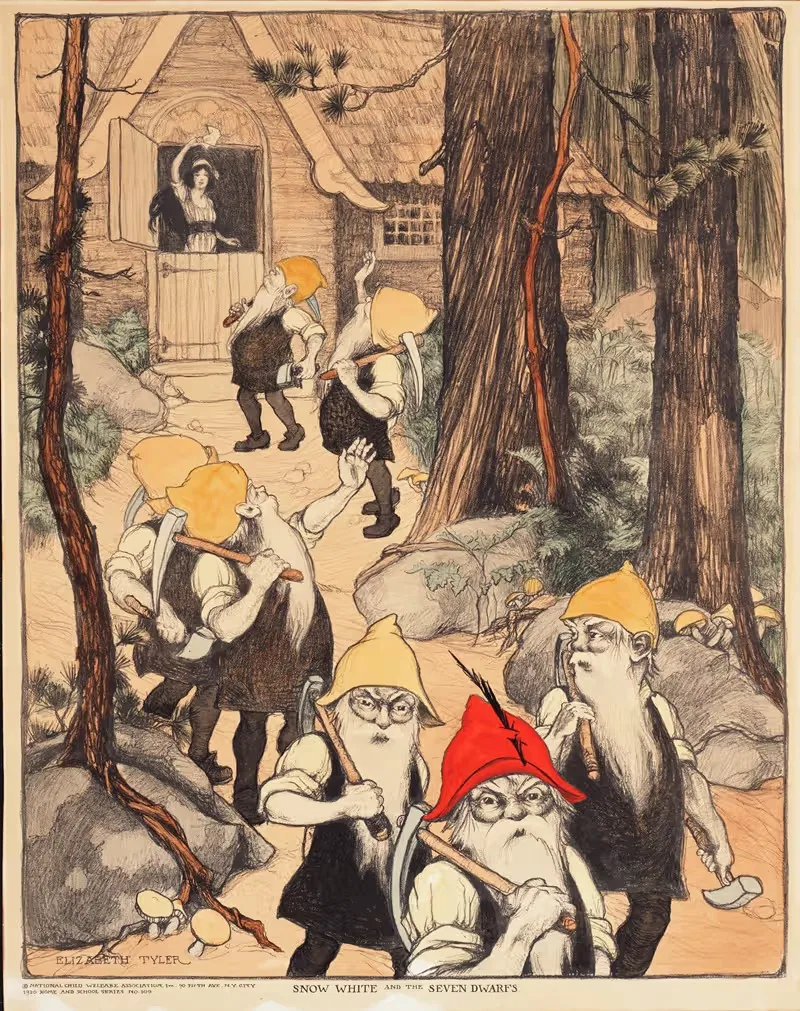 Белоснежка и семь гномов by Элизабета Тайлер Уолкотт, 1920 — digital art print download