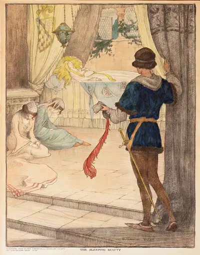The Sleeping Beauty by Elizabeth Tyler Wolcott, 1919 — digital art print download