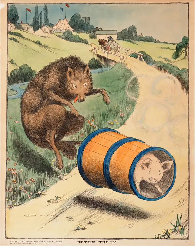 Три поросенка by Элизабета Тайлер Уолкотт, 1920 — digital art print download