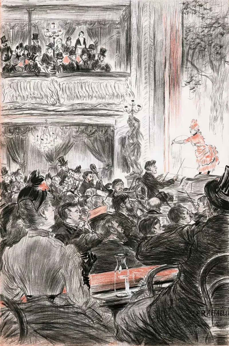 Café-Concert At La Scala, Paris — Jean François Raffaëlli