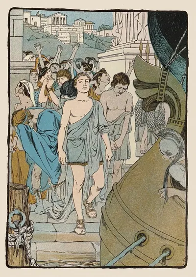 Так они спустились к кораблю с черными парусами by Мод Хант Скуайр, 1901 — digital art print download