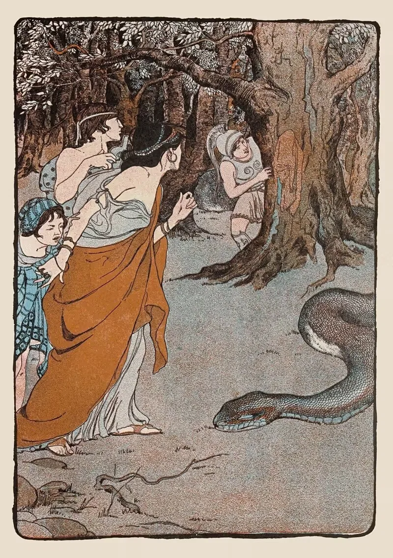 Then Jason leapt forward warily by Maud Hunt Squire, 1901 — digital art print download