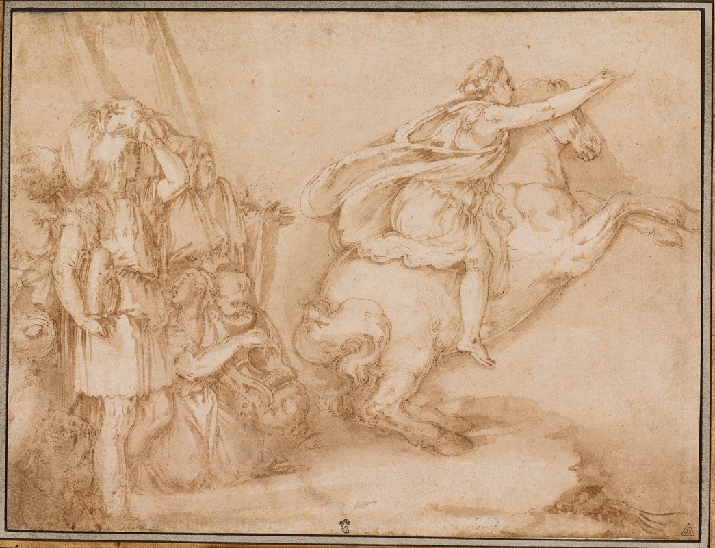 The Flight of Cloelia — Battista Franco