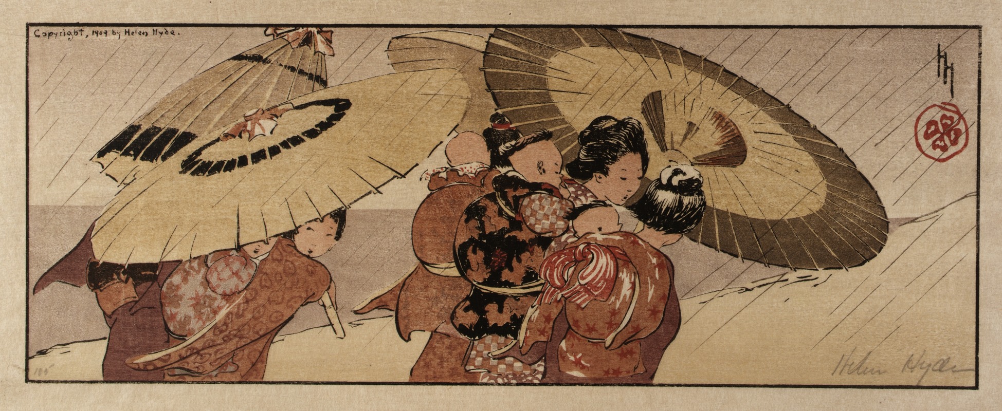 Летний дождь by Хелен Хайд, 1909 — digital art print download