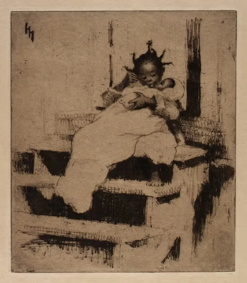 Little Step-Sister by Helen Hyde, 1918 — digital art print download